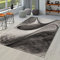 TT Home Wohnzimmer Teppich Kurzflor Abstrakt Geometrisch Design Used Look Modern, Farbe: Grau Creme Anthrazit, Größe:160x230 cm