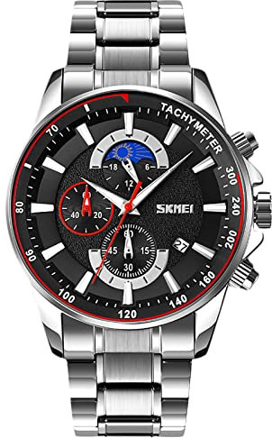 rorios Herren Uhren Wasserdichter Analog Quartz Uhren mit Edelstahl Armband Sport Herrenuhr Mode Chronograph Uhren für Männer