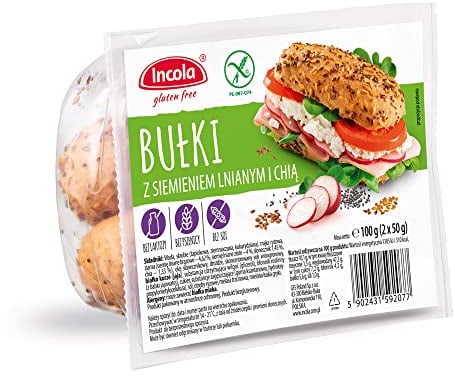 Glutenfreie Brötchen mit Leinsamen und Chia (2x50g) - Weiche Brötchen mit vielen Körnern