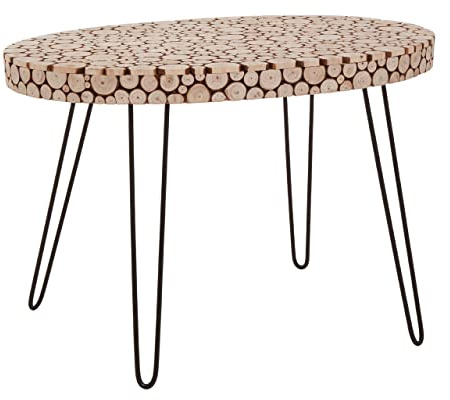 Premier Housewares Oval Table Sturdy Small Coffee Table Handcrafted Coffee Tables Modern 81 x 52 x 55
