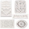 Zasvec Moule Silicone 5 Pièces Baroque Relief Gâteau Motif Cadre Vintage Style pour Gâteau Bord Décoration Crafting Projet Gris
