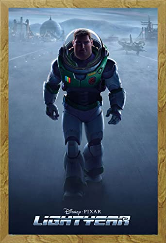 Pixar - Buzz Lightyear - Poster - Größe 61x91,5 cm + Wechselrahmen, Shinsuke® Maxi MDF Eiche, Acryl-Scheibe