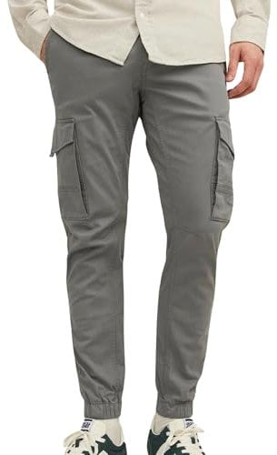 JACK & JONES Homme Jpstpaul Jjflake AKM Noos Pantalon Cargo, Gris, 31W / 34L EU