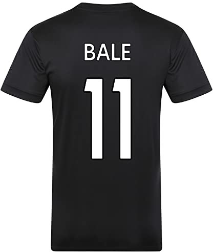 Wales FAW - Herren Trainingstrikot aus Polyester - Offizielles Merchandise - Geschenk für Fußballfans - Schwarz Bale 11 - M