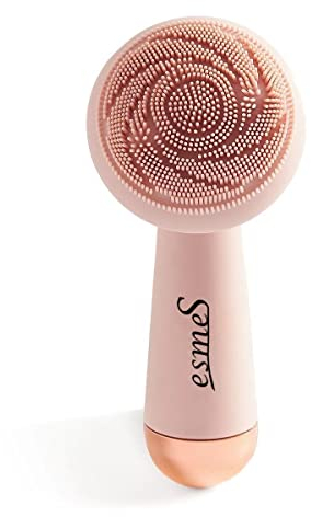 esmeS | Gesichtsreinigungsbürste mit Massagefunktion | Silikonbürste | Straffendes Gesichtsmassagegerät | Hygienische und Hautfreundliche Gesichtspflege | 100% Wasserdicht, Rosa / Rose Gold