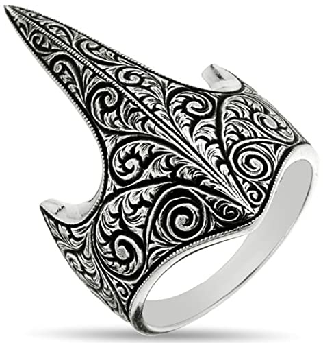 Gestempelt 925 Sterling Silber Auferstehung Ertugrul Ring Türkisch Osmanischer Bogenschütze Daumen Herren Ring Silber Charms Geschenk für Mann (69)