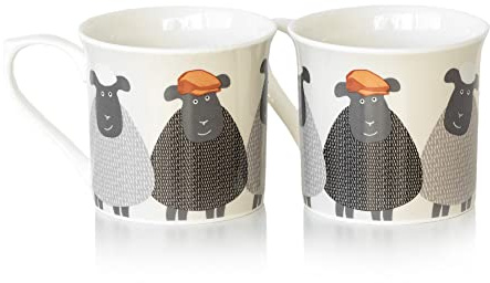 Prodbuy Set of 2 Dapper Sheep Coffee Mugs 300ml