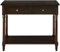 PADMA HOUSE Konsolentisch mit 2 Schubladen, Kleiner Sofatisch mit Ablageflächen, Eingangstisch Flurtisch für Wohnzimmer, Büro 90 * 35 * 76,5 cm (Couleur Noyer foncé)