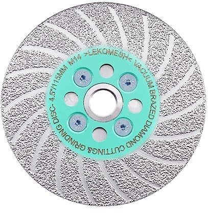 Disco Diamantato 115MM x M14 LEKOMESH - Turbo Lama Diamantata Doppio Lato Brasato Sottovuoto per Marmo Calcestruzzo Pietra Piastrella Porcellana Ceramica