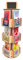 DS THE DISPLAY STORE Natürlicher 3-stöckiger hölzerner drehbarer Grußkartenständer, Aufkleber-Display-Kartenständer, drehbarer Display-Ständer und Aufkleberhalter, Einzelhandels-Theke, Händleranzeige,