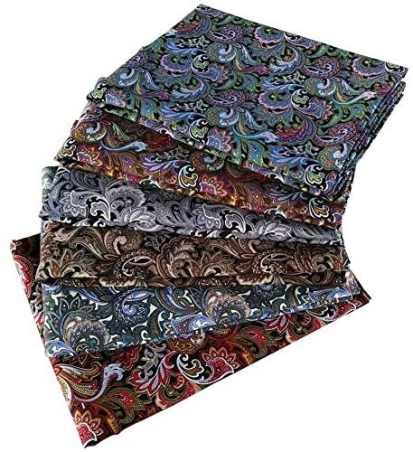 LICHENGTAI Baumwollstoff 6 Stück Blume Liebe Muster Baumwollstoff Meterware Stoffpaket 50 x 50 cm Stoffreste Paket Nähstoffe zum Nähen Stoffpaket für DIY Scrapbooking Artcraft Taschentuch