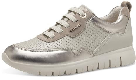 Tamaris COMFORT Damen Sneaker flach aus Leder Bequem, Gold (Gold Comb), 38 EU