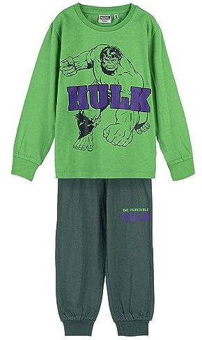 Hulk Unisex Kids Winter-Pyjama für Kinder Pajama Set, Grün, 6 Jahre