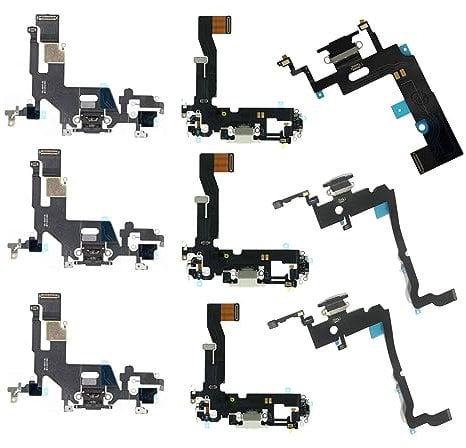 GenieMart® Charging Port Replacement Cable for iPhone X XS XR 11 12 Pro Max - Durable Flex Cable with USB Dock & Mic - (For iPhone 12)
