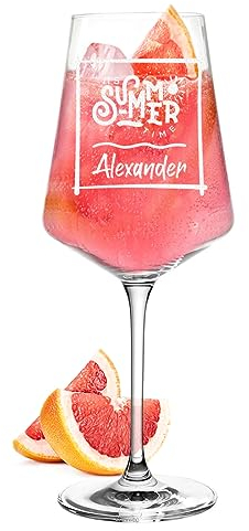 Leonardo Sarti Spritz - Bicchiere da cocktail da 560 ml, personalizzato con nome, regalo per donne e uomini, per bere Lillet, Aperol, vino e sangria, lavabile in lavastoviglie