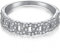GemKing DY120332-S-W-WH-7 Iced Out Cuban Link Chain Ring 18K Gold Plated Ring Bling 5A CZ Cubic Zirconia Hip Hop Bands Women Rings