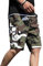 Bexdug Lässige Cargo-Shorts - Shorts mit entspannter Passform unterhalb des Knies und Taschen - Atmungsaktive Kurze Hose im Camo- oder Solid-Cargo-Stil für Männer und Teenager