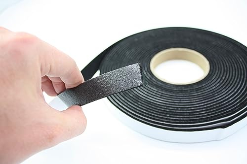 Nastro in feltro autoadesivo, larghezza 10 mm, spessore 3,0 mm, lunghezza 20 m, rotolo di feltro, protezione dai rumori (1 cm di larghezza, 3,0 mm di spessore, 20 m di lunghezza, nero)