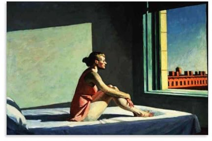 Edward Hopper berühmte Malerwerke (Morgensonne) Druck Poster Bild Druck Wandkunst Gemälde Leinwand Kunstwerke Geschenkidee Zimmer Ästhetisch 30 x 45 cm