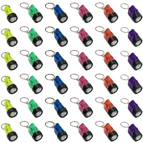 Nizirioo 36 Mini Torcia Portachiavi LED per Bambini e Attività All'aperto, Campeggio, Escursionismo