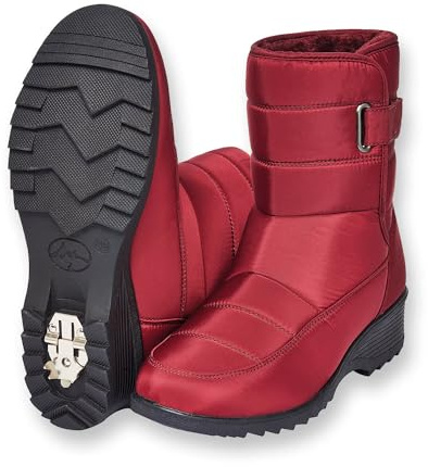 Coopers of Stortford - Arctic Snow Boots with Flip-Out Ice Grippers for Winter - Quilted Water-Repellent Ankle Boots with Soft Lining and Sturdy Outdoor Sole