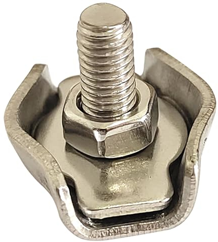 Drehseilklemmen 18 Stk Edelstahl Klemme 1.6 mm ~ 3 mm Dicke Stahlseil Klemmen Einzelclip Korrosionsbeständig für Stahldrahtanschluss auf Zaun String Markise