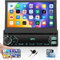 CAMECHO Autoradio Bluetooth 1 Din mit Mirror Link für iOS/Android, 7 Zoll Bildschirm Ausfahrbarem Touch Display Single Din mit FM Radio EQ/USB/Type-C Lenkradsteuerung Rückfahrkamera 7 Farbenmit