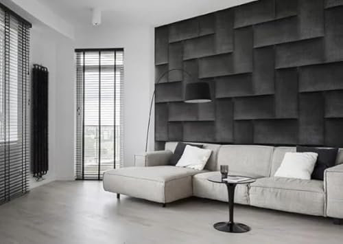 TRANS - PAL Upholstered Velvet Accent Wall Panels, Pack of 1/2/4, 60 x 30 cm, Easy Install, Wall-Mounted Headboards, Anti-Collision Padding for Kids' Rooms (4, black)