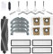 Kit d'accessoires de rechange pour aspirateur robot Dreame D9 Plus, pièces de rechange comprenant 1 brosse principale, 4 filtres HEPA, 4 sacs à poussière, 4 serpillères, 4 brosses latérales
