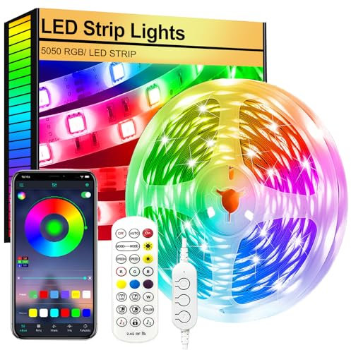 Led Strip Lights,(10m) LEDs Light Strips Flexible 5050 RGB Colour Led Lights for Bedroom,TV Music Sync Color Changing Lights for Room Party