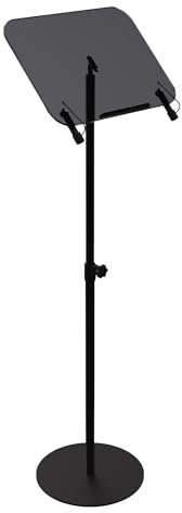 CRYSFLOA Podium aus schwarzem Acryl mit verstellbarer Höhe, kleiner tragbarer Podium-Ständer, schwarz, Mehrzweck-Tischplatte, moderne Rednerpulte, Kanzeln für Klassenzimmer, Rede, Vorträge, Kirche,