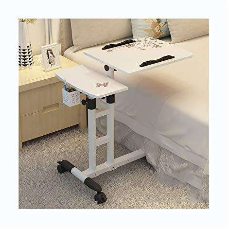 Table de lit roulante avec plateau inclinable et roulettes pour ordinateur portable