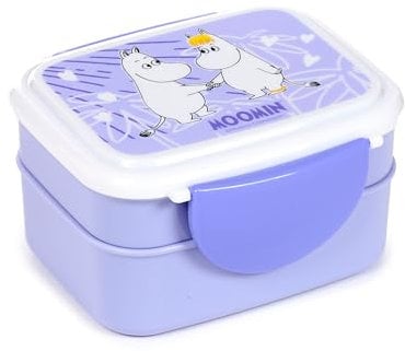 Puckator Lunchbox Bento mit Besteck und Clipverschluss – Moomin – Design Tammi – Schreibtafel für Schule und Büro – BPA-frei