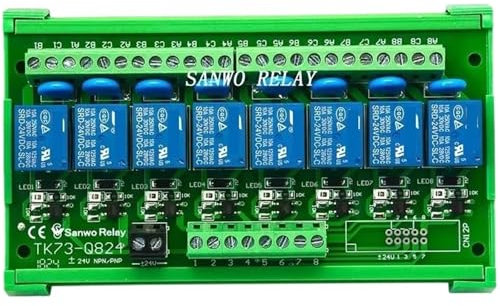 HJHB1WL Relaismodul mit DIN-Schienenmontage, 1/4/6/8/10/12/16 Kanäle, 10 A, 5 V/12 V/24 V, PNP NPN 1NO 1NC SPS-Ausgangs-Controller-Verstärkerplatine (10 Kanäle, Eingang PNP_COIL Spannung 5 V DC)