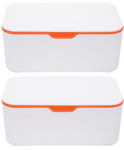 Generic 2pcs Convenient Box Holder Air Duvet Snaps Dispenser Lid Boxes Refillable Wipes Pouch Wipes Wipe Warmer Pouches Reusable Cable Napkin Storage Cases Pp