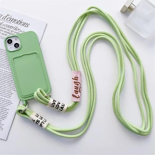 UJNHGQ candy soft silicone phone case For iPhone 15 14 13 12 11 Pro Max X XS XR 8 7 Plus wallet case,mint green, For iphone XR