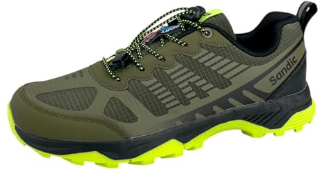 Dvina Sneaker Trekkingschuhe Outdoor Schuhe Freizeit Schnürer Wanderschuhe SD6337 4.Khaki/Schwarz/Neon Grün 37