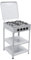 Donened - Piano cottura a gas a 4 fuochi con supporto antiscivolo, fornello a gas naturale indipendente, fornello a gas da campeggio, fornello a gas, 49 x 49 x 79 cm (bianco)