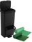 Pack Cubo de basura o reciclaje 70L en NEGRO, VERTICAL, 2 Compartimentos, Papelera residuos, 76 cm, INCLUYE bolsas de basura adaptadas (30L + 40L)