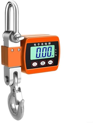 URPIZY Digitale Hängewaage 500Kg LCD-Anzeige Industriewaage Mit Hochpräzisionssensor Multifunktionale Kranwaage Für Dock Werkstatt Fischerei(Orange)