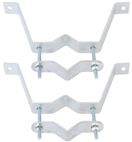 Vvikizy Heavy Duty TV Antenna Mast Brackets Wall Antenna Mount Clamp Antenna Pole Mount for Flagpoles Chimneys Pipelines with 2pcs Galvanized Steel Mounts 4 Screws