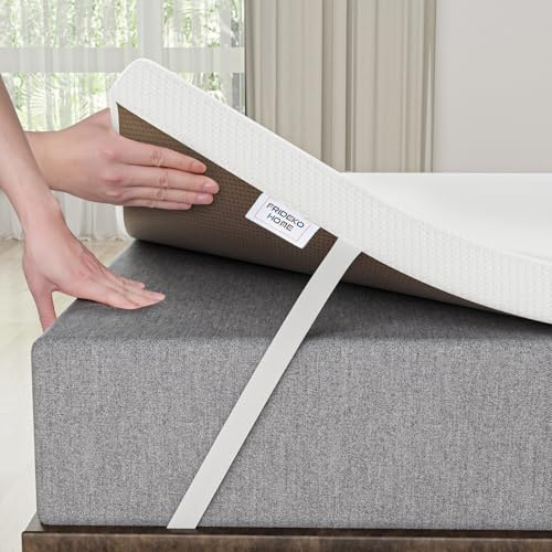 FRIDEKO Mattress Topper Double Bed, Memory Foam Mattress Topper with Bamboo Fibre Cover Washable & Removable, Double Bed Topper Thick for Back Pain (135x190x7cm)