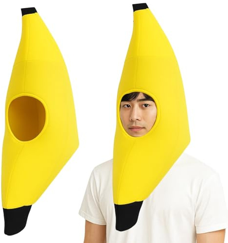JqruiTbeis bananen kostüm, Lustiger Hut für Feste, Realistisches Bananen Kostüm für Karneval, bananenkostüm,Einfach zu Tragen und Ideal für Fotos