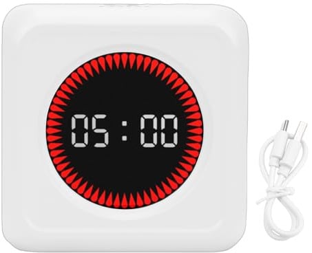 Eujgoov Flip-Schwerkraftsensor-Würfel-Timer, 4 Voreingestellte Zeiten, Dual-Modi, Visueller Fortschrittsbalken Zum Lernen, Arbeiten, Kochen, Coole Gadgets für Teenager (White)