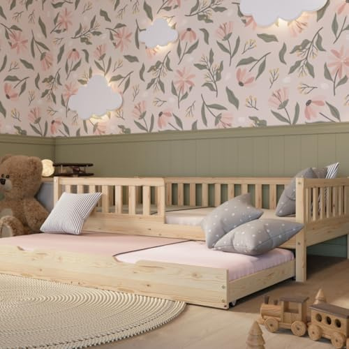 Crazy Pine Lit Enfant avec Tiroir Lit Crazy Basic 90x190 cm - Naturel