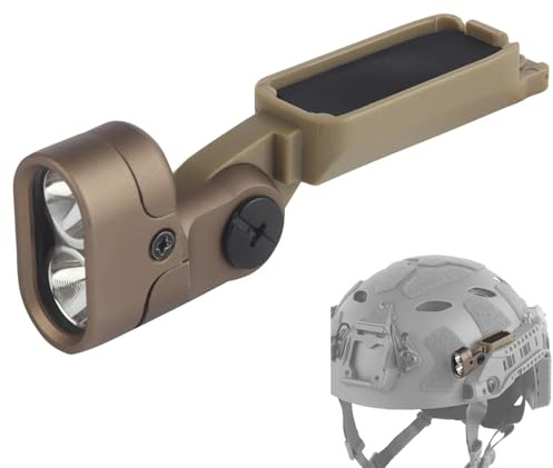 LZAQHMT Taktische Fast Helm-Montageleuchte Mit Modularer Schiene – 2 Modi: IR/Weißlicht LED-Licht Für Fast Helm-Montageschienen (Kompatibel Mit Batteriegehäusen Der Gleichen Serie)(TAN)