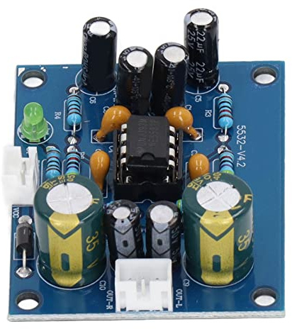 Jeffergarden Preamp Module NE5532 HiFi Audio Preamplifier Board with Metal Film Resistors for Low Sensitivity Audio Sources Compact Design for Home