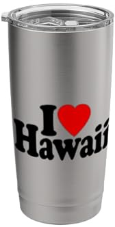 I Love Heart Hawaii Hawaiian Islands Stainless Steel Insulated Tumbler