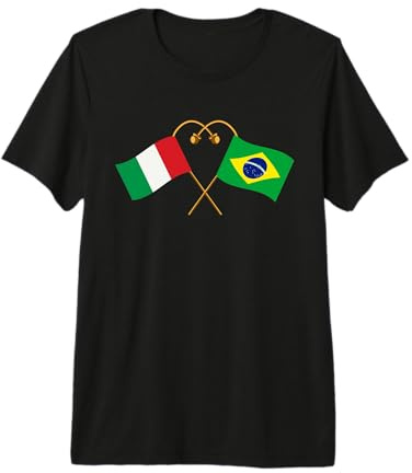 Patrimonio Brasiliano Italia Bandiera del Brasile Bandiera d Maglietta Premium