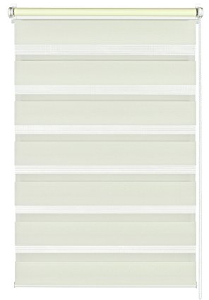 GARDINIA Estor doble para sujetar o pegar, Estor enrollable dúo / estor enrollable lateral, Tiras transparentes y opacas, Todas las piezas de montaje incluidas, Crema, 45 x 150 cm (An x Al)